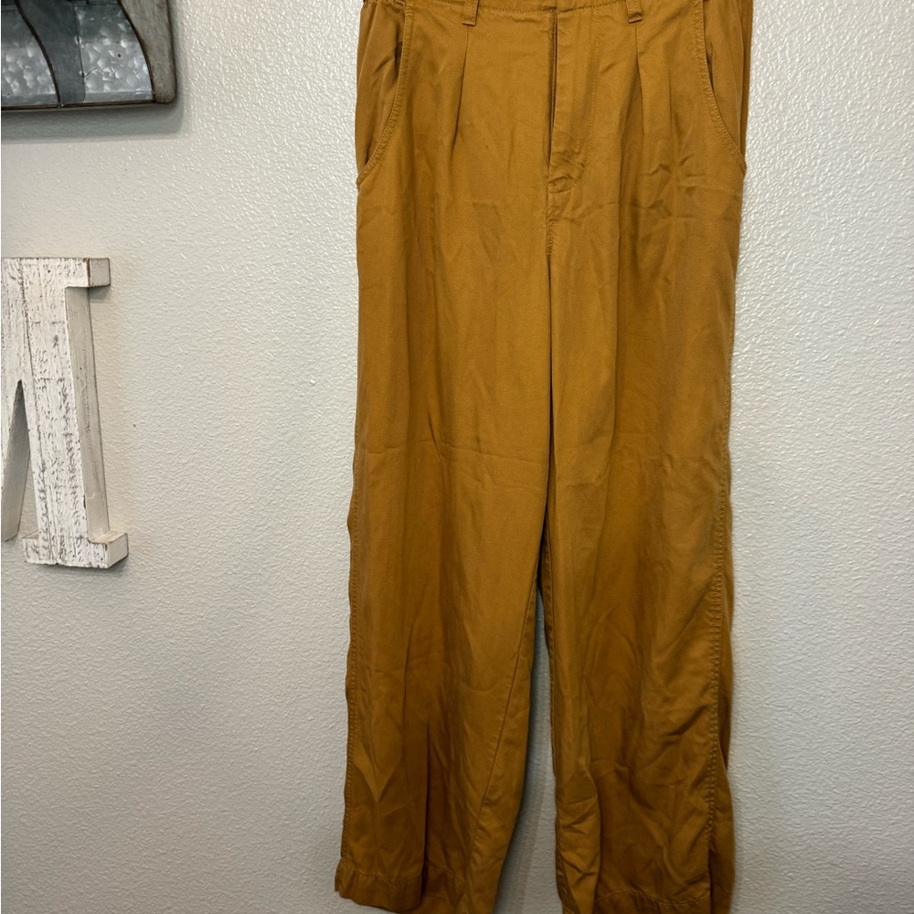 Madewell The Harlow Wide-Leg Pant mustard pants size 6